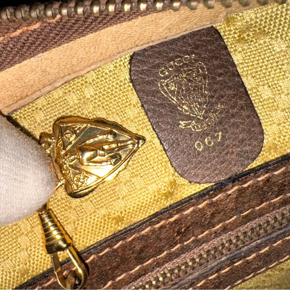 80's GUCCI Canvas Brown Leather GG Web Ophidia Boston Doctor Bag Made in Italy - Picture 14 of 17